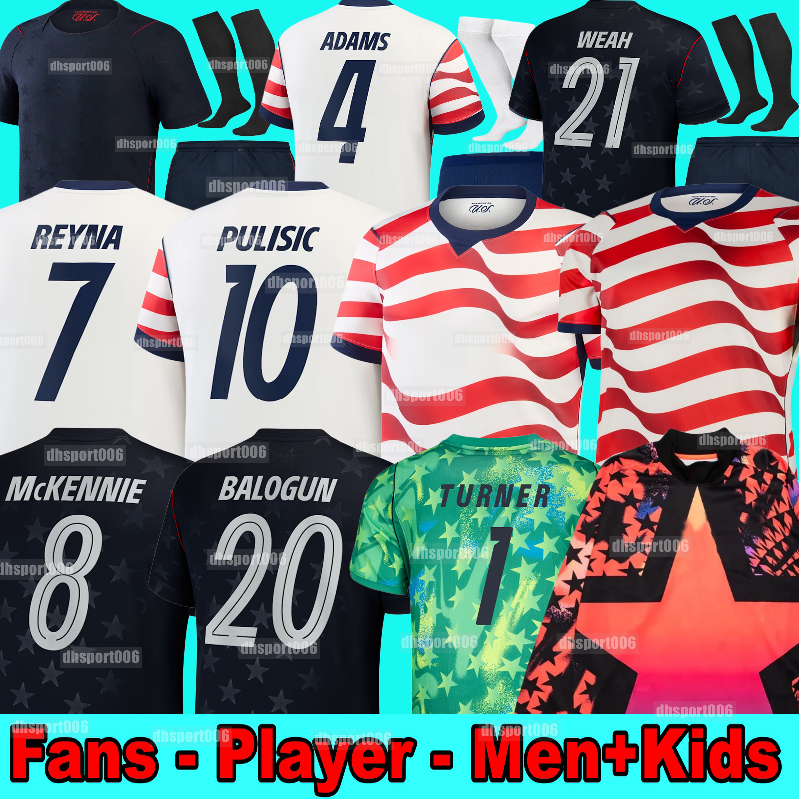 25 26 USMNT Soccer Jerseys PULISIC 2026 Woman Kids Kit 2025 Home Away Football Shirts Men Player Version SMITH MORGAN USAS BALOGUN MUSAH McKENNIE ADAMS