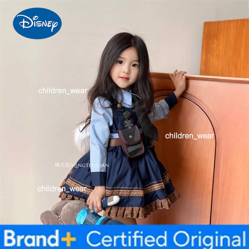 Disney Judy Rabbit Lolita Spring Autumn Girls' Dress Children's Cosplay Police Officer Dress Girl Judy Clothing Formal Dress H251111