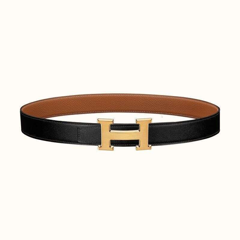 2026 High-end new model luxury for men and women, H-buckle business versatile double-sided genuine leather waist belt