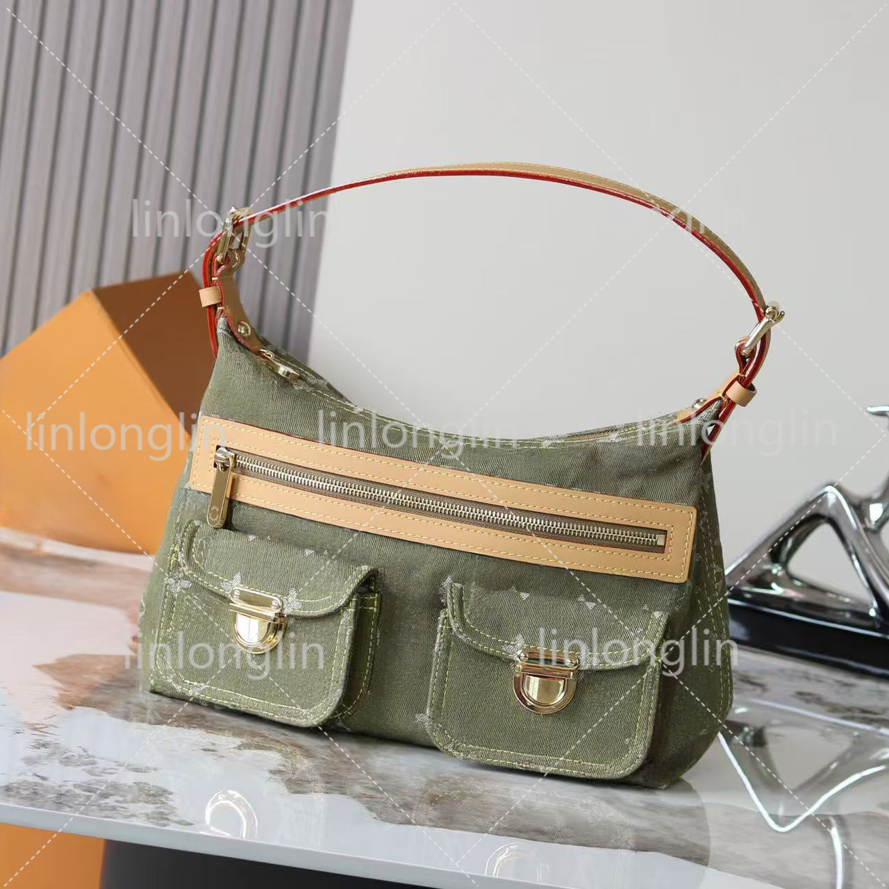 10a vintage denim bag baggys designer tote bag olive canvas handbag shoulder bags flower underarm bag print purse backpacks gold hardware pouch denim handbags purse