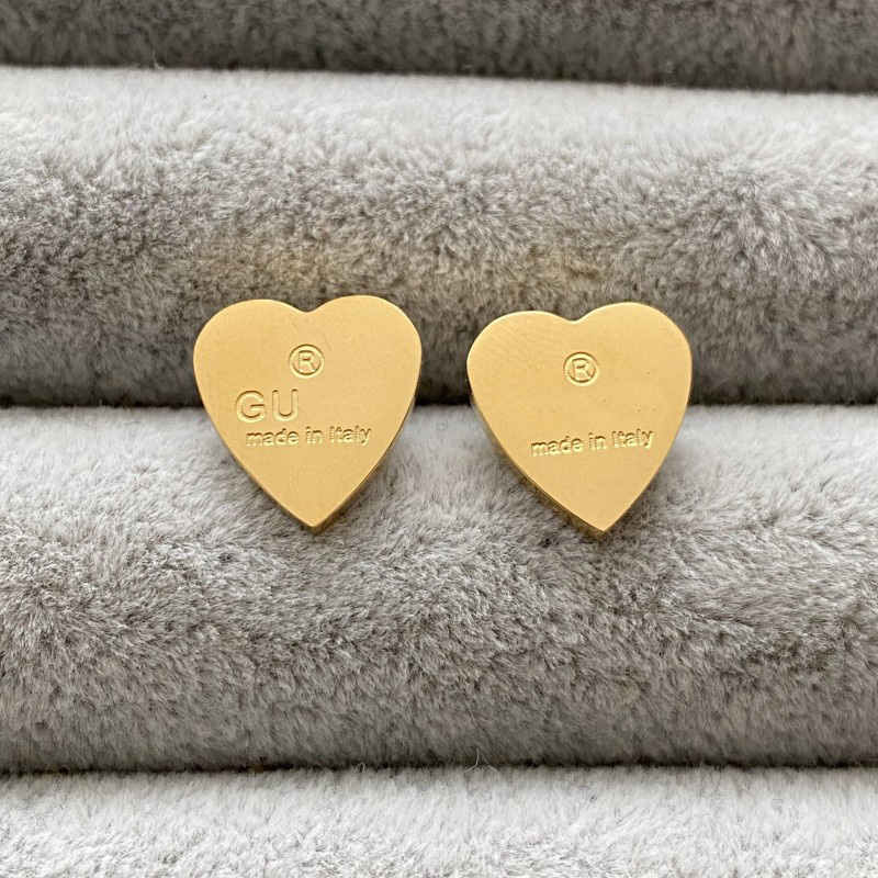 Top Quality Luxury Women Fashion Heart Love Stud Classic Size Stainless Steel Couple Gifts Designer Jewelry Engagement Earrings Wholesale