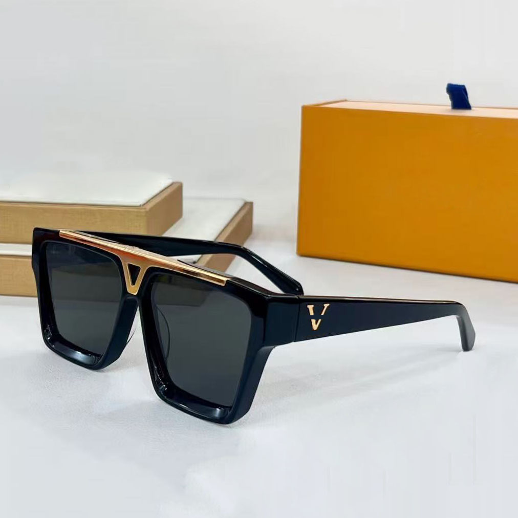 sunglasses men designer Hip hop Luxury classics Fashion Gold Line Logo Square Frame Designer women men Beach UV Protection Polarized Sunglasses with box