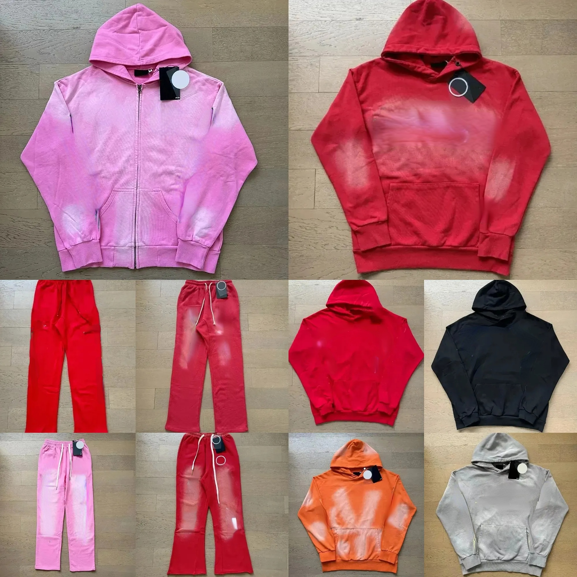 Men's Hoodies Designer Hoodies Cotton HS High Street Y2k Letter Print Hip Hop Star Wash Water Heavy Weathered Look High Quality Set Casual Hoodie