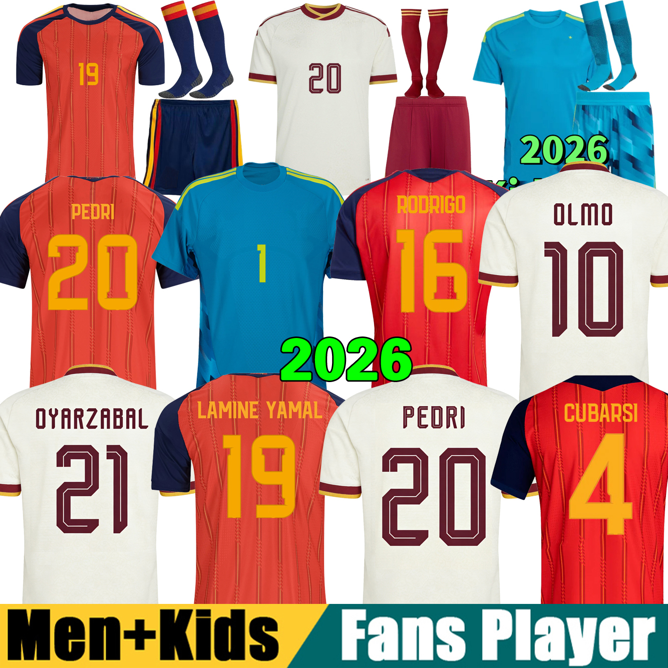 26 27 LAMINE YAMAL Soccer Jersey PEDRI CUCURELLA RODRIGO ASENSIO 2026 National Team Football Shirt 2025 OLMO Men Kids Kit CARVAJAL WILLIIAMS JR. men and player jersey