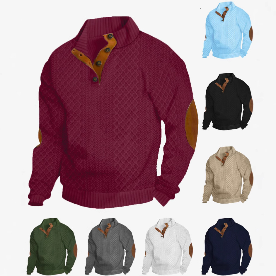 2026 Spring And Autumn Men's Fashion European Size Men's Stand Collar Polo Long Sleeve Casual Outdoor Designer T-shirt Designer Hoodie Jacquard Knitwear