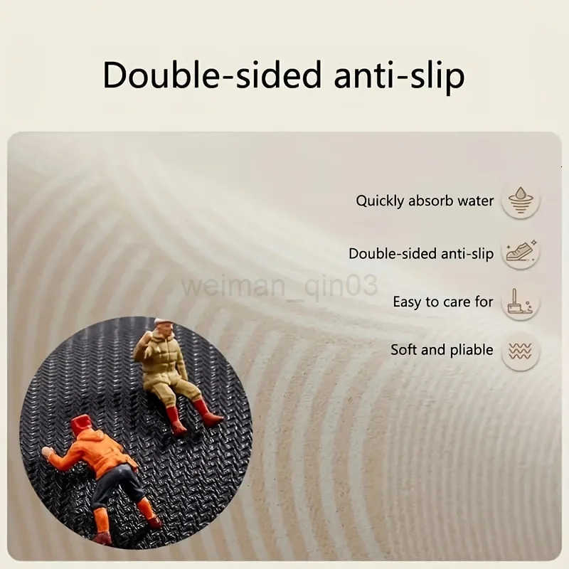 Non-Slip Diatomaceous Earth Bath Mat Soft and Safe Bathroom Rugs Quick Drying and Super Absorbent Rectangular Woven Mat H260316