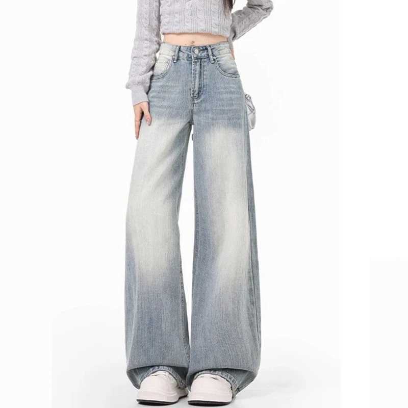 Female Baggy Solid Wide Leg Jeans Hot Sale s High Waist Denim Trousers 2025 Women Fashion Casual Daily Pants M260317