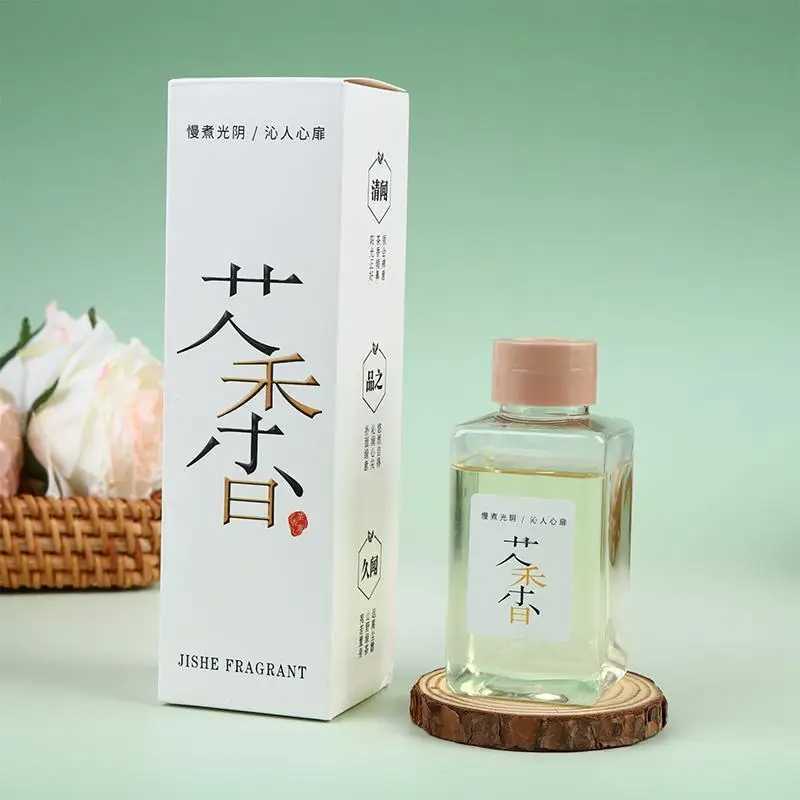 New 1/2Pcs Fireless Aromatherapy Essential Oil Office Room Air Freshener Ornament Tea Fragrance Oil With Reed Diffuser Stick D260317