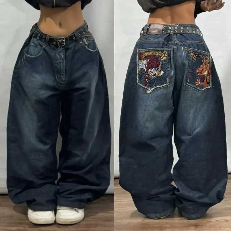 Y2K Fashion New Women Letter Print Baggy Jeans Streetwear Vintage Gothic Popular Casual Joker High Waist Wide Leg Pants ClothingT260317
