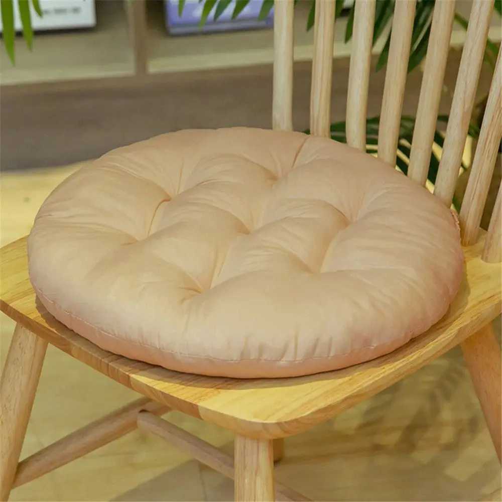 Fashion Nap Pillow Round Pad Solid Color Thicken Chair Cushion Non-slip Round Cushion Winter D260317