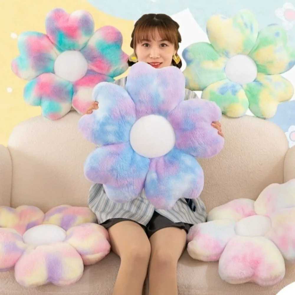 Sofa Cushions Colorful Flower Pillow Soft Fluffy Petals Seat Cushion Hip Protective Cherry Blossom Mat For Home Office Bedroom D260317
