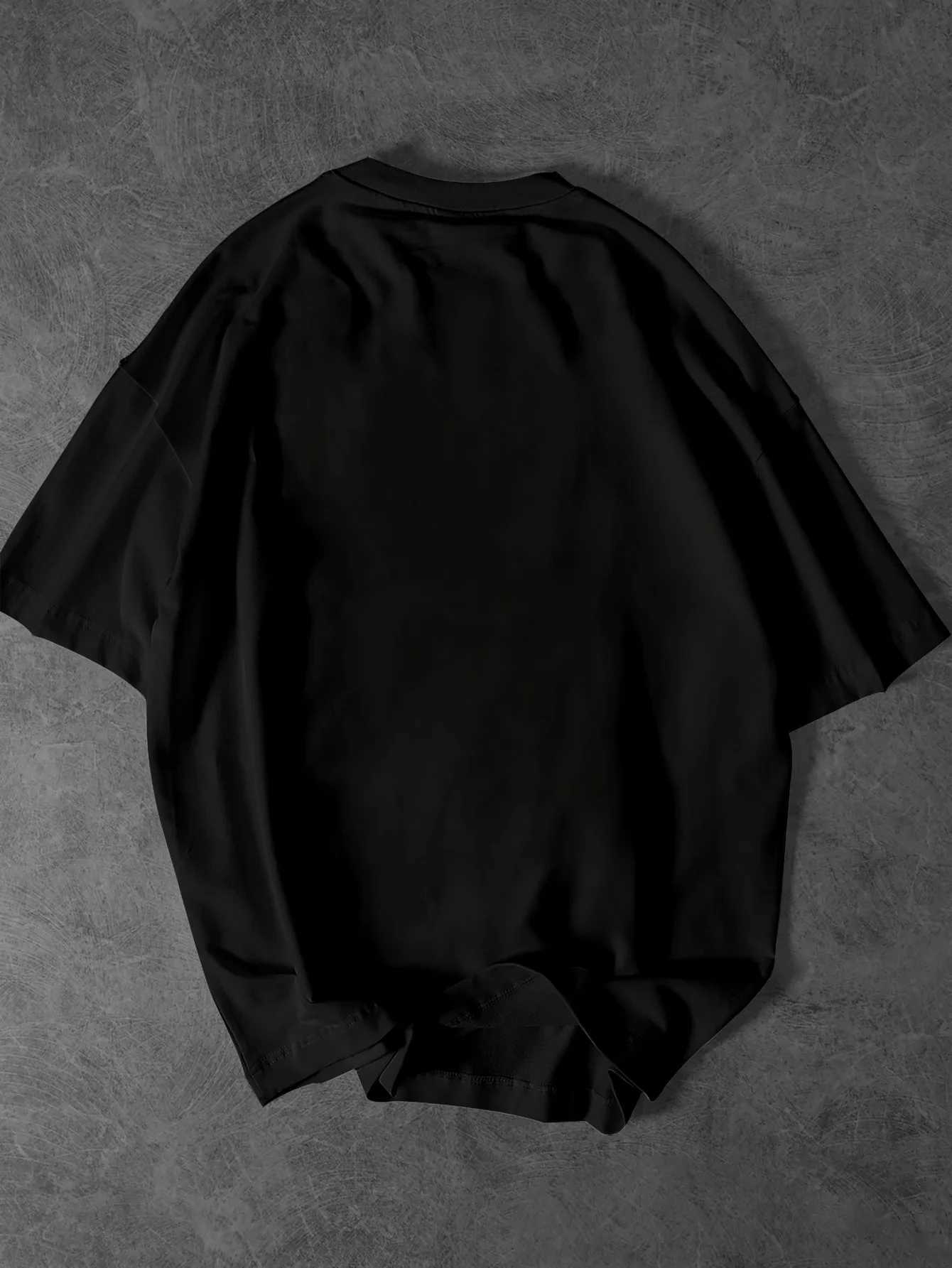 Men Fashionable Summer T-shirt with Orange Cat Pattern Trendy and Versatile Suitable Casual Daily Wear 100 Pure Cotton Material M260317