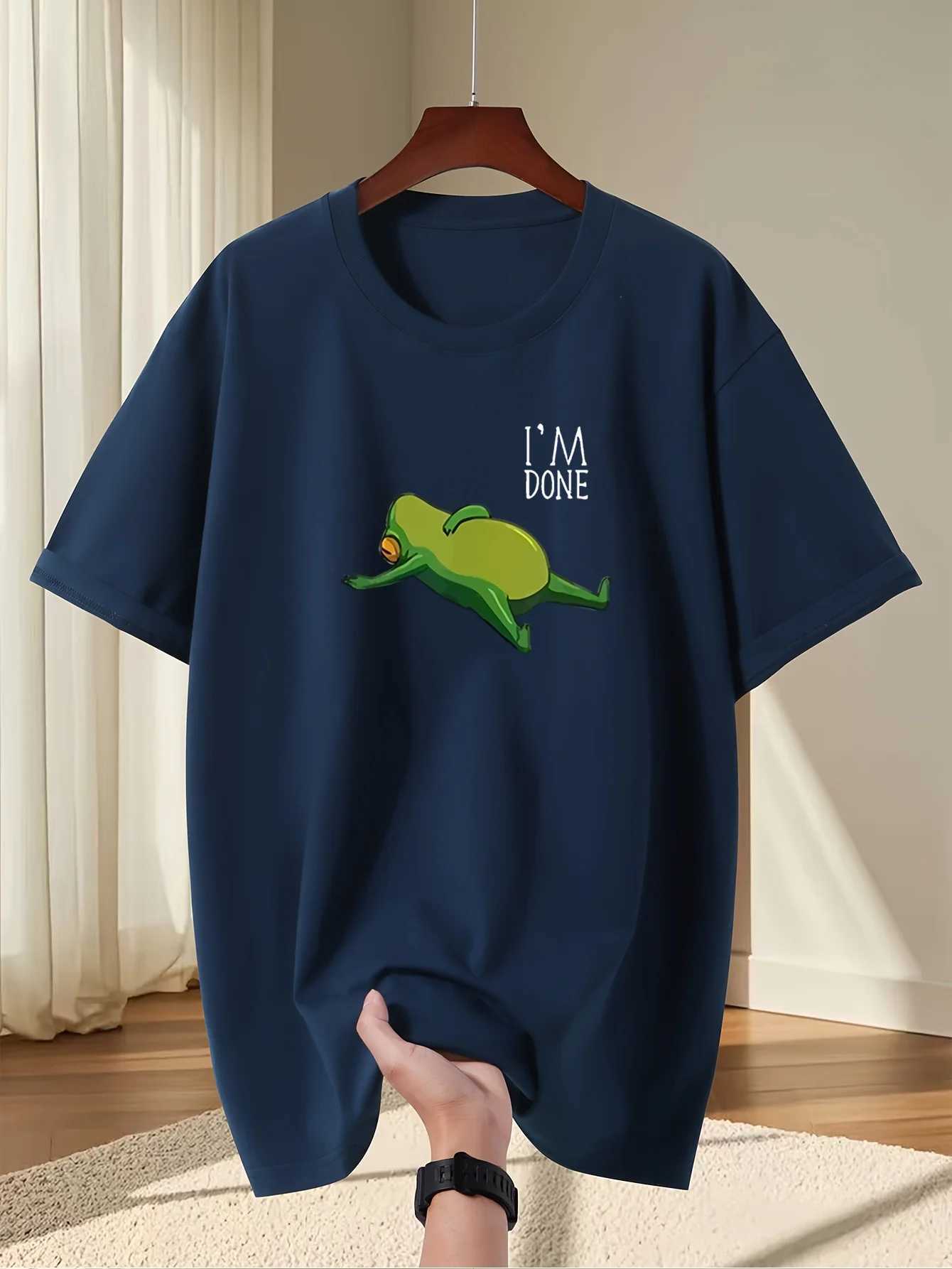 Men New Summer Fashion Letter Pattern Printed Casual T-shirt Cool Soft Breathable Fabric Fashionable Trend Comfortable Top M260317