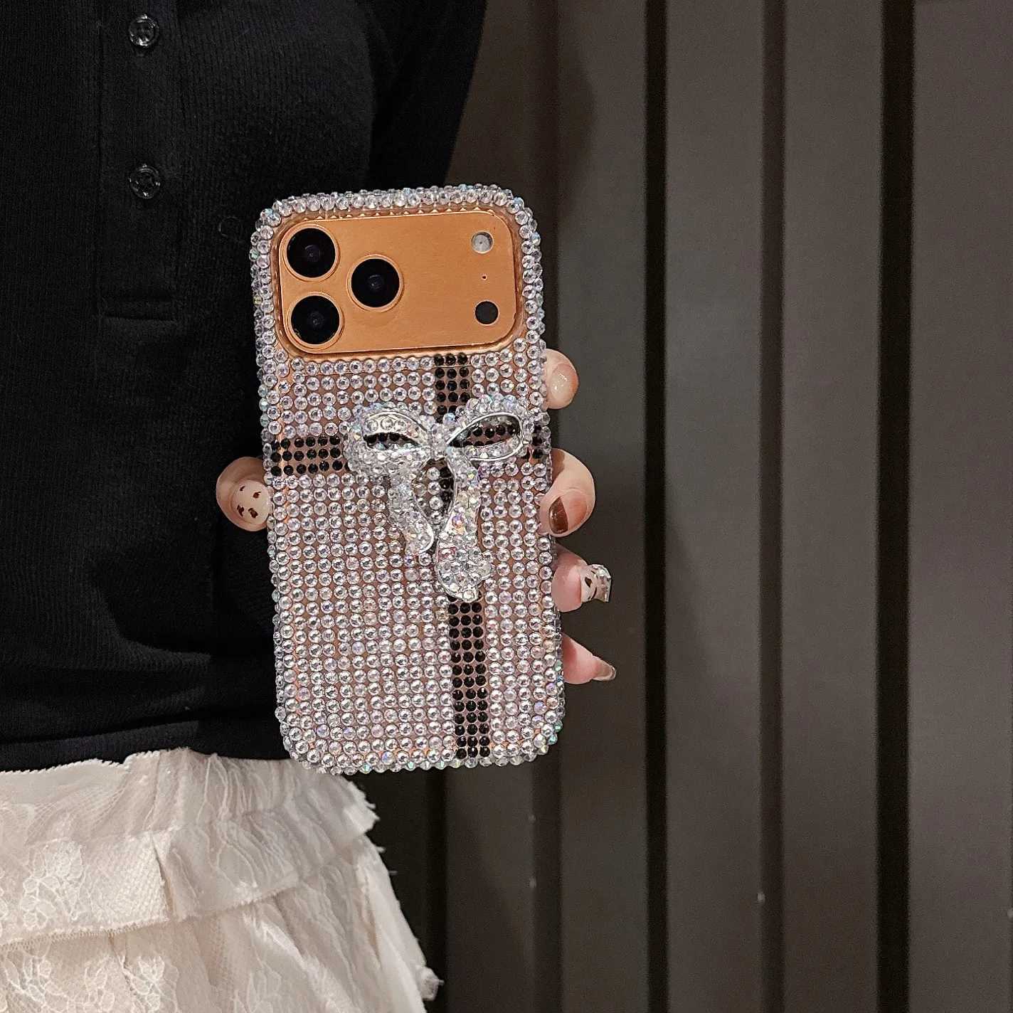 Luxury Bling Glitter diamond Phone Case For iPhone 17 16 15 14 13 Pro Max Sparkling diamond bow Shockproof Cover C260314