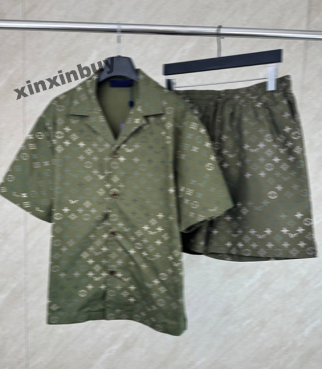 xinxinbuy Men designer Tee t shirt 2026 Letters jacquard olive green short sleeve women white yellow blue black green M-4XL
