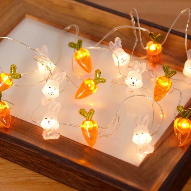 2M 20LED Easter Rabbit String Light Carrot Chick Eggs Fairy Light Garland Happy Easter Party Decoration For Home Kids Gift 2025 H2603161