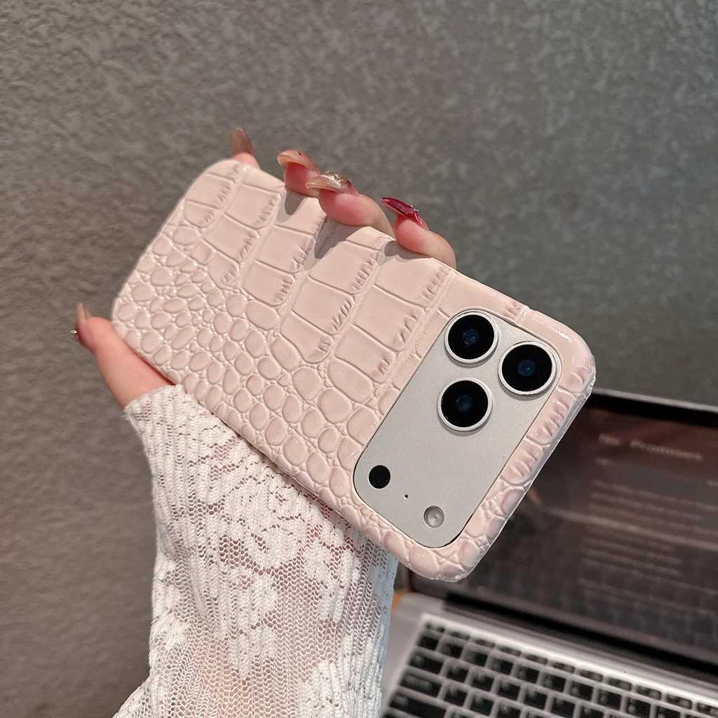 Advanced Luxury Solid Color Crocodile Texture Pattern Shock Proof Phone Cover Case for iPhone 17 16 15 14 13 Pro Max Plus C260314