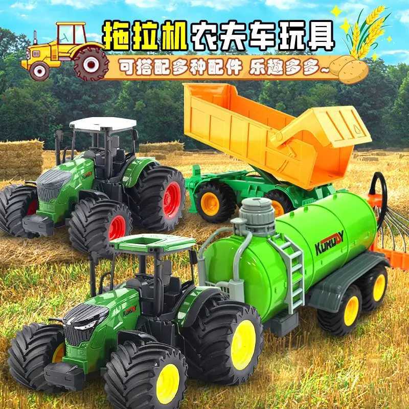 Farm Tractor Inertia Toy Car Model Transport Trailer Engineering Vehicle D260317