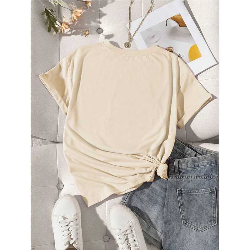 Womens Round Neck Short Sleeve T-Shirt Western Cowgirl Graphic Tee Tops Woman Funny Graphic T Shirt 90s Y2k Streetwear Clothing M260317