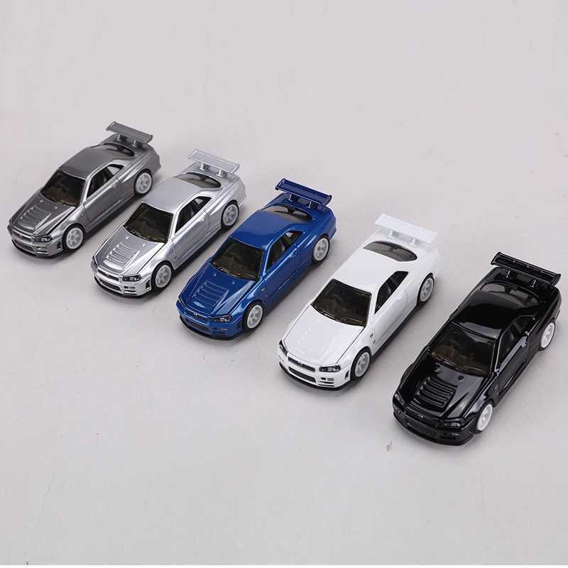 ZZC MODEL 164 GTR R34 Die-cast Alloy Car Model Toys Can Open The Hood D260317