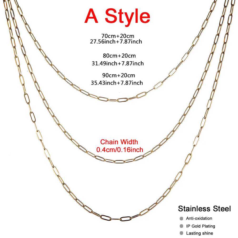 MinaMaMa Stainless Steel Paperclip Chain Waist Chain For Women Minimalist Beach Bikini Sexy Belly Chain Body Jewelry H260316 - view 5