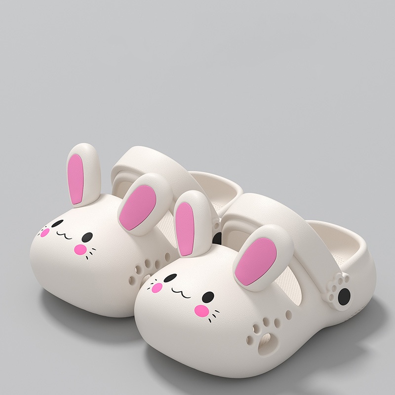 Kids Clogs Cartoon Bunny Slippers Girls Boys Non-Slip Kids Shoes Soft EVA Slippers Lightweight Beach Shoes Pool Shower Slippers Indoor Outdoor Slipper