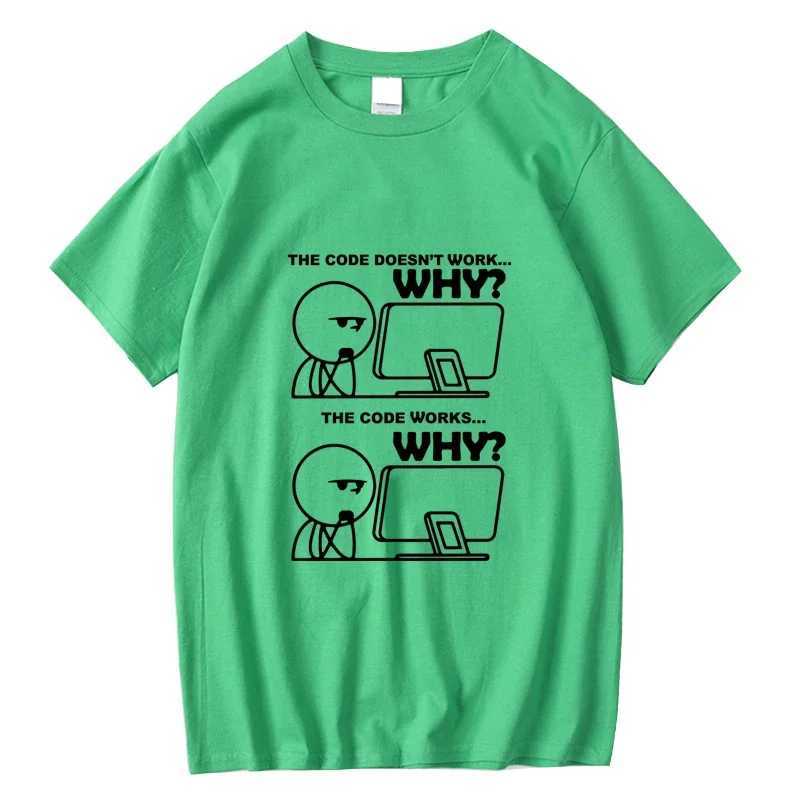 Mens T-shirt 100 Cotton Funny Programmer Print Summer Loose O-neCK Cool for Men Short Sleeve T-shirt Male Tees M260317