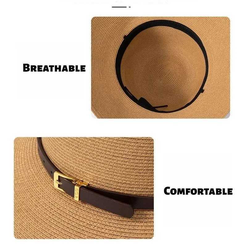 Woven Womens Summer Straw Hat with Wide Brim Sun Protection Sun Hat Versatile Fishermans Hat with Elegant Appeal H260317 - view 7