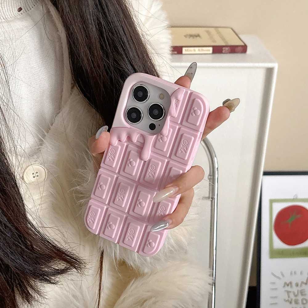 For iphone 4 5 6 S 7 8 Plus 17 16 15 14 13 12 Pro Max 11 17pro 3D Cartoon Chocolate Silicone Case Strawberry Cake Pendant Cover C260314