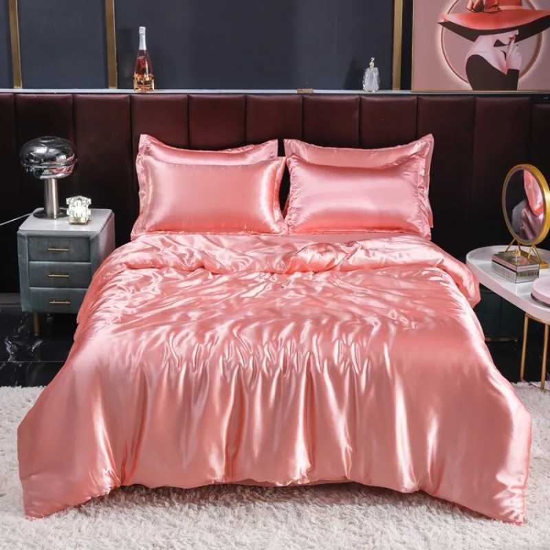 2025 new summer double-sided ice silk four-piece set simple bedding soft silky single quilt cover dormitory three-piece set D260317