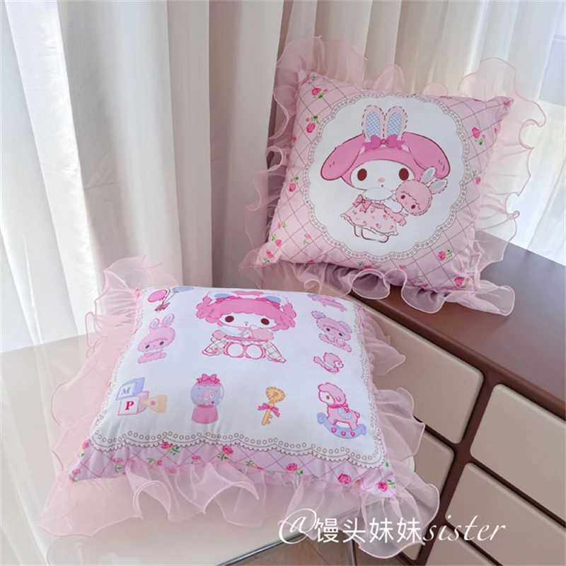 Kawaii My Melody Sweet Piano Back Cushion Cartoon Throw Pillow Sofa Bedroom Home Decor Cuddly Cushion Washable D260317