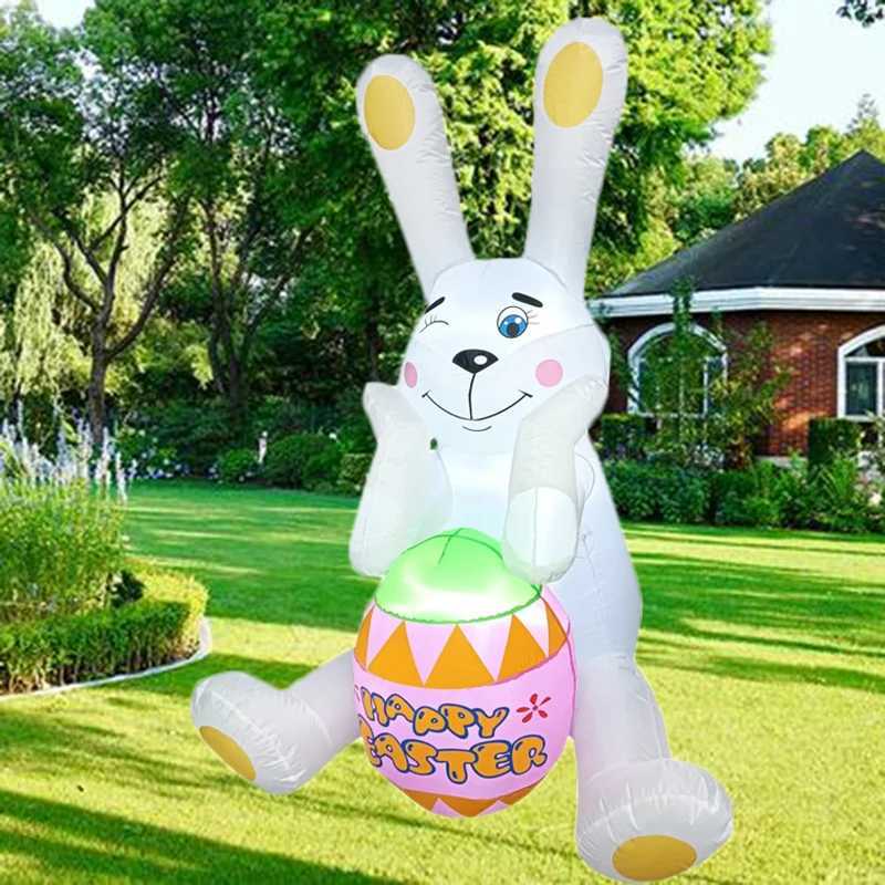 15m/5FT Easter Decoration Inflatable Sitting Rabbit Easter Egg with LED Light Indoor Outdoor Garden Party Scene Layout Ornament H260316