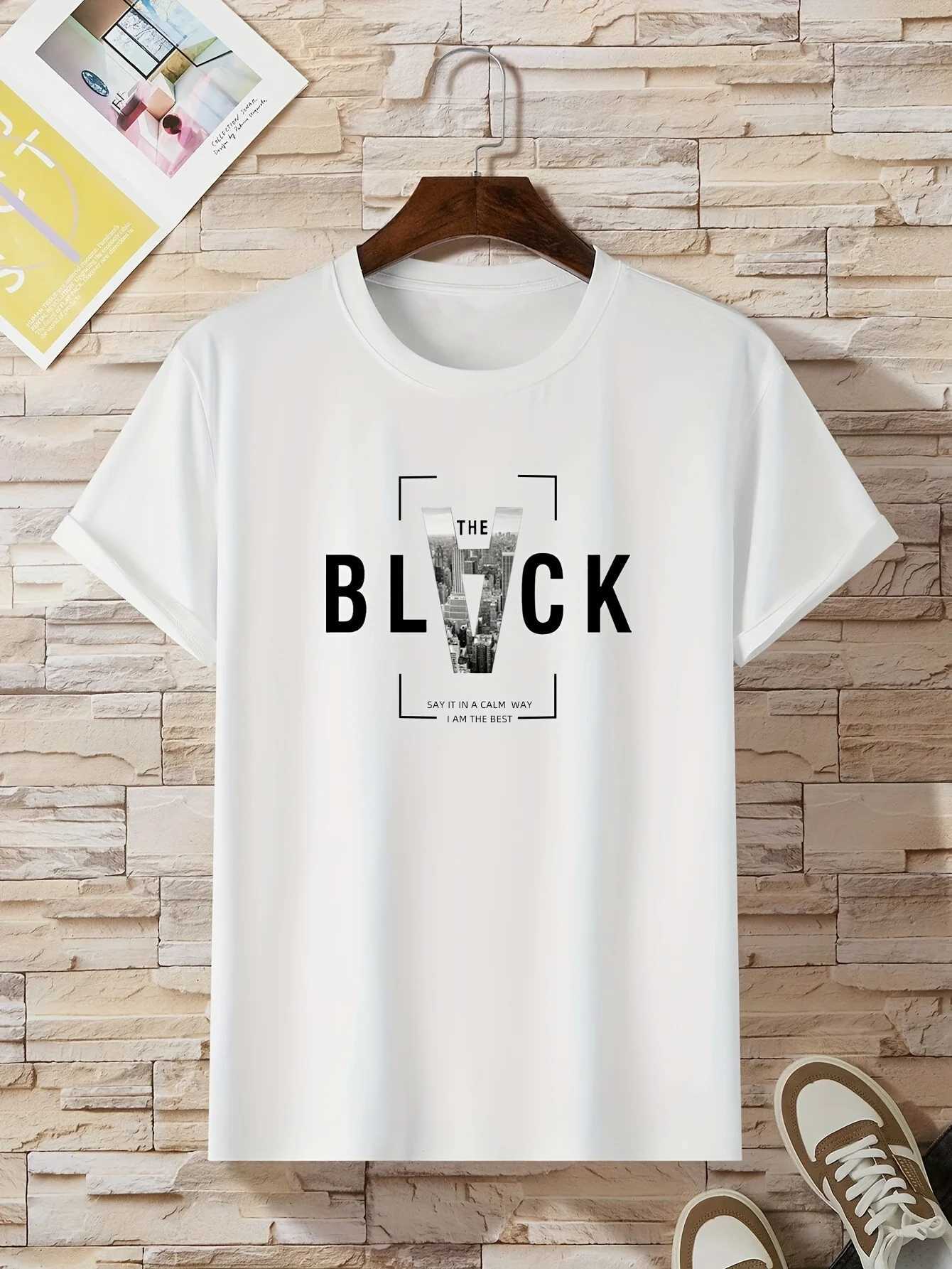 100 Cotton Summer Mens T Shirt Comfortable Soft Breathable Fabric Fashionable Trendy Letter Print Suitable Casual Occasions M260317