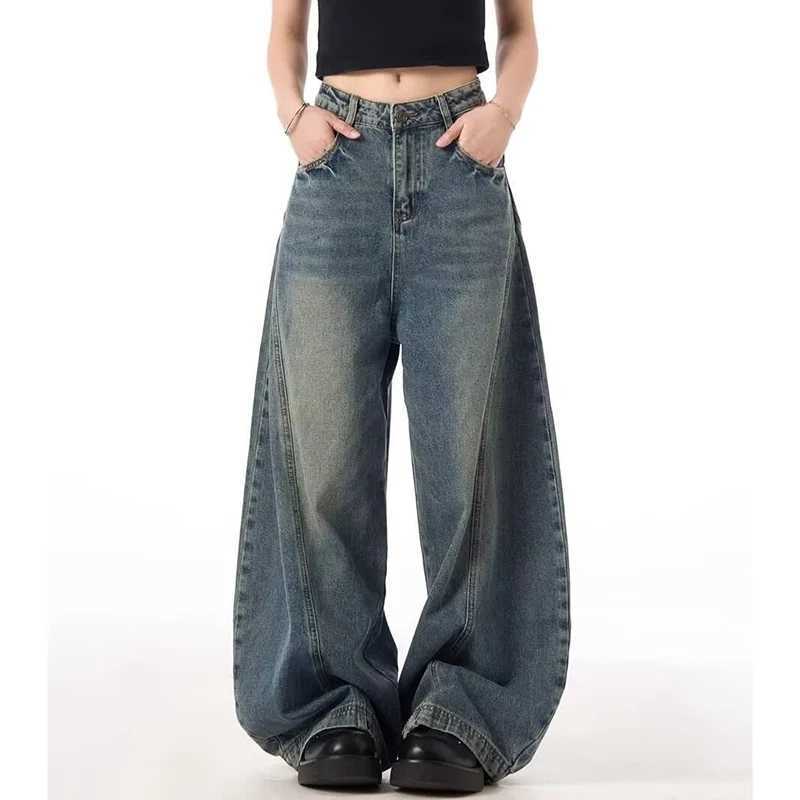 Chic Big Size s Wide Leg Jeans Female Korean Baggy High Waist Denim Trousers Hot Sale Women Vintage Casual Pants M260317