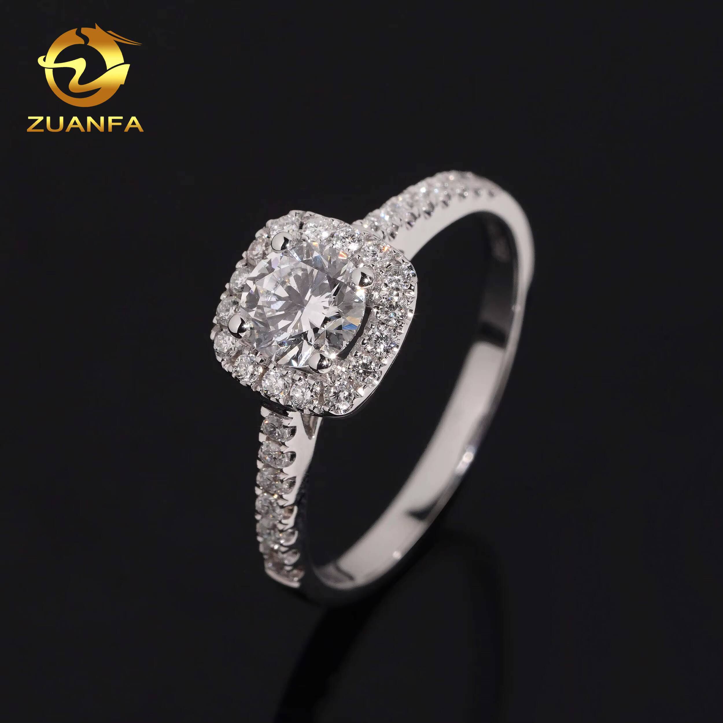 IGI Certificate Iced Out Diamond Engagement Ring for Women 18K Real Gold Women Fine Lab Grown Diamond Jewelry Wedding Ring