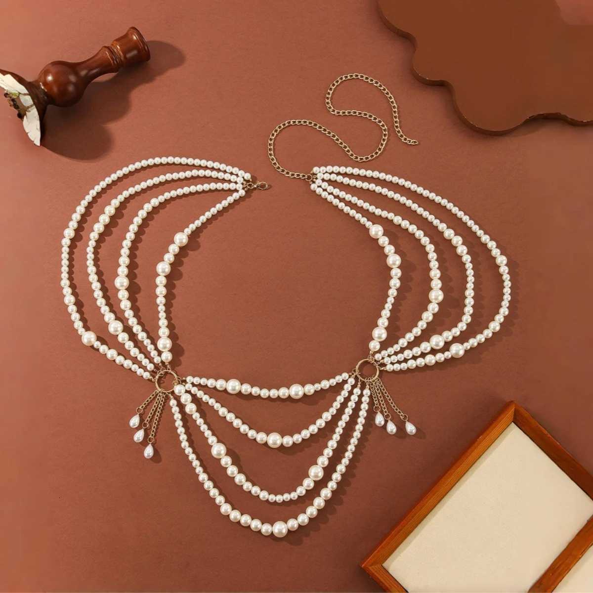 New Fashion Body Jewelry Stylish Elegant Multilayer Imitation Pearl Waist Chain Belt For Women Character Playing Accessories H260316 - view 3
