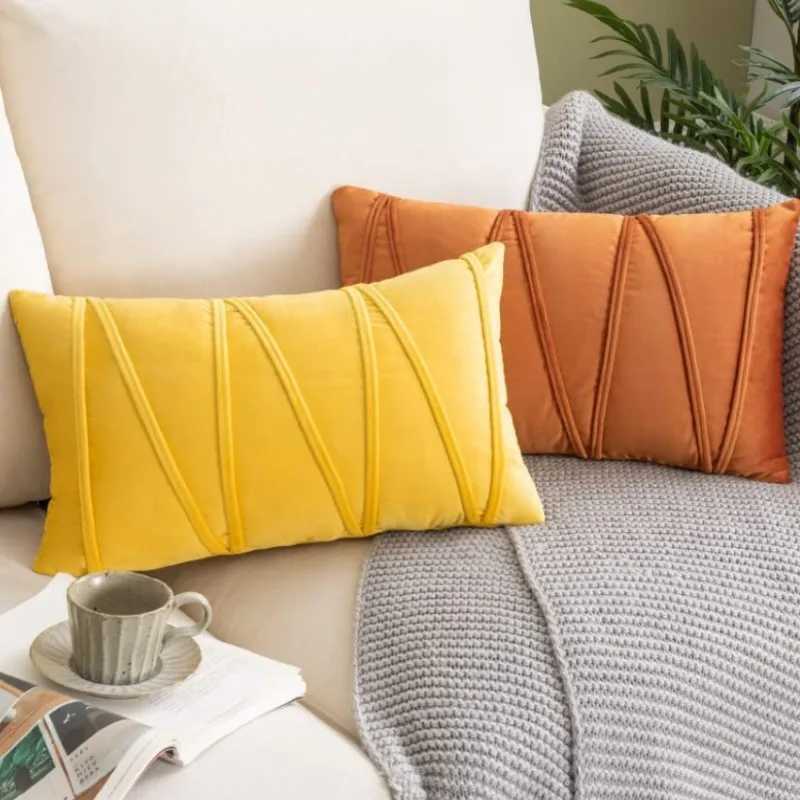 Velvet Fall Pillow Covers Mustard Yellow Throw Pillow Covers Decorative Pillow Covers Cushion Case Cozy Modern Fall Decor Pillow D260317