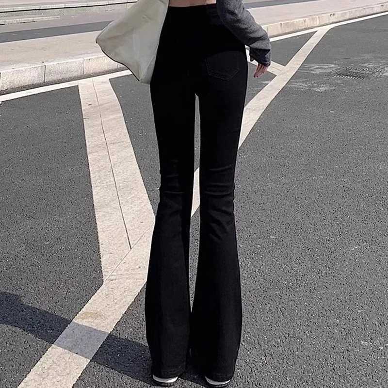 2026 Lady High Waist Thin Bell Bottom Jeans s Classic Fashion Denim Pants Hot Sale Female Solid Casual Trousers M260317