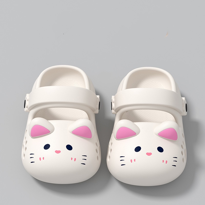 Kids Clogs Kawaii Cat Shoes Non-Slip Kids Shoes Soft EVA Slippers Lightweight Kids Clogs Pool Shower Slippers Indoor Outdoor Slippers Baby Girls Boys 