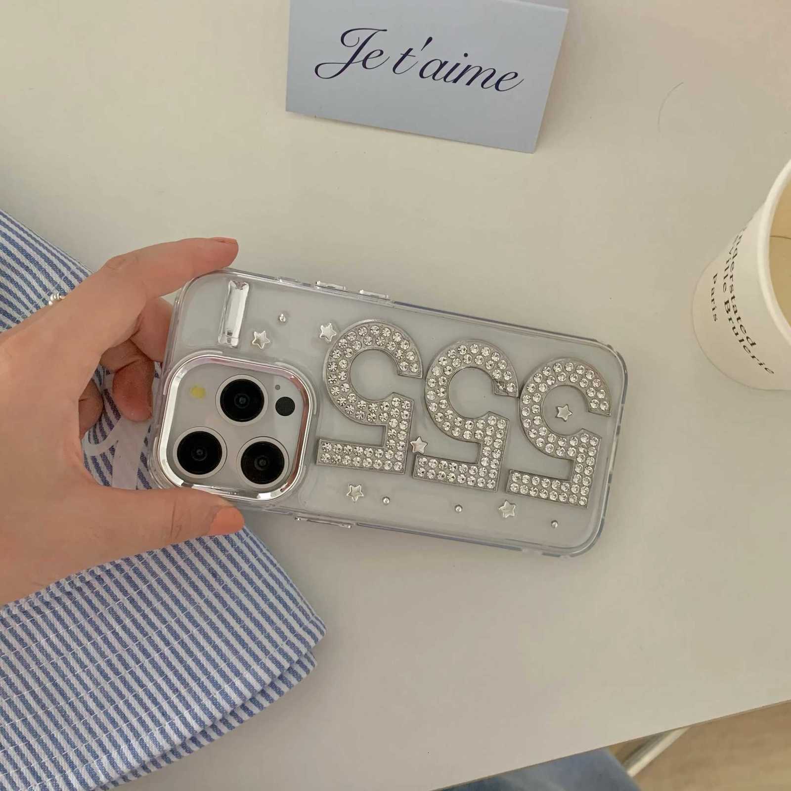 Korean Stylish Glittering Zircon 555 Fashionable Chic Case for iPhone 17 16 15 14 13 11 Pro Max Back Phone Cover for 12 Pro Max C260314