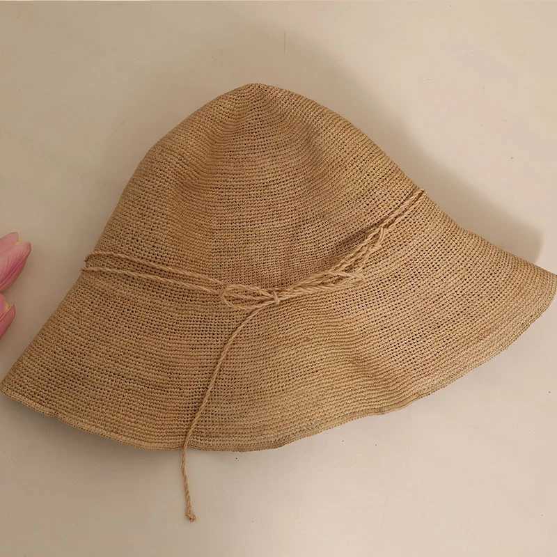 Handmade Raffia Shade Womans Sun Hat Large Brim Foldable Straw Hat Summer Outing Seaside Beach H260317 - view 5