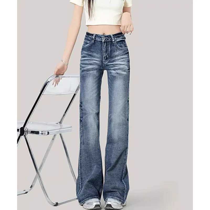 High Street s Straight Leg Flared Jeans Women Korean High Waist Denim Pants Lady Casual Fashion Designer Trousers M260317