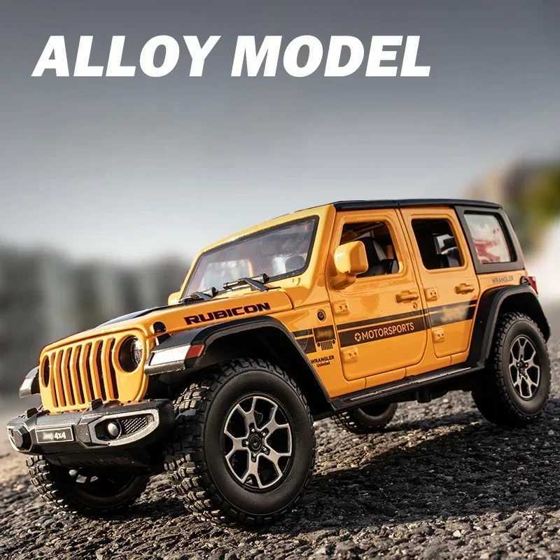 122 Jeeps Wrangler Rubicon Alloy Model Car Toy Diecasts Metal Casting Pull Back Sound and Light Car Toys For Children Vehicle D260317