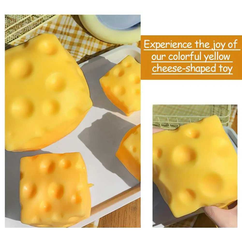 Square Cheese Squishy Toys Slow Rebound Push Stress Relief Sensory Toys Cheese Stress Balls Fidget Toys for Children Adult H260324
