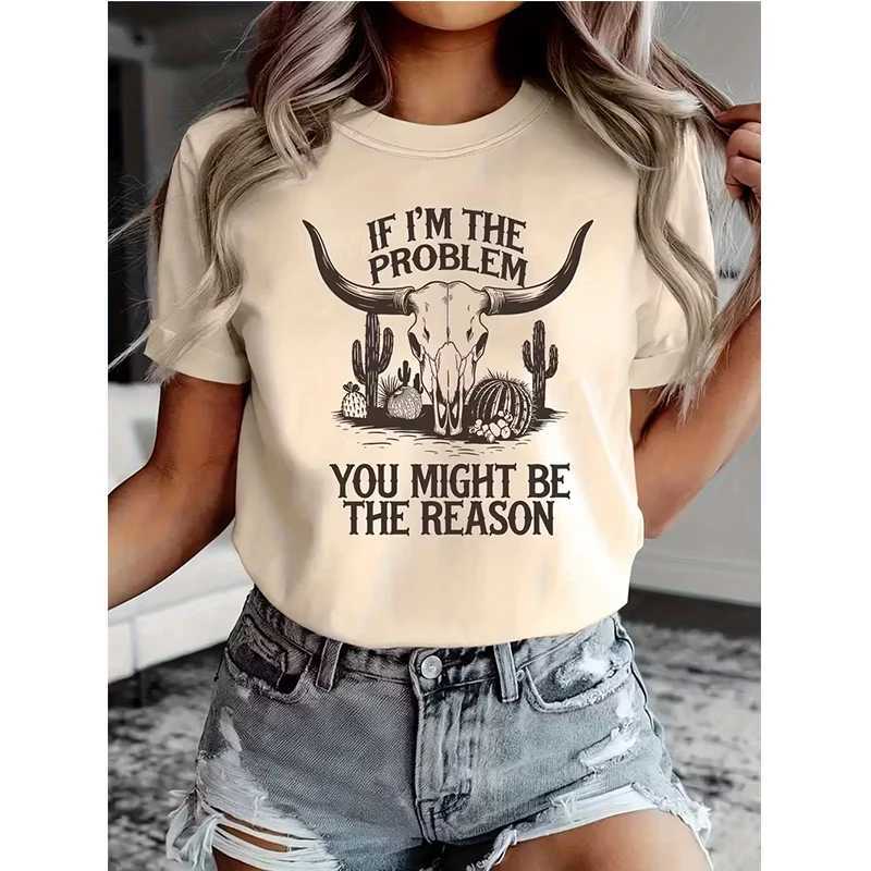 Womens Round Neck Short Sleeve T-Shirt Western Cowgirl Graphic Tee Tops Woman Funny Graphic T Shirt 90s Y2k Streetwear Clothing M260317