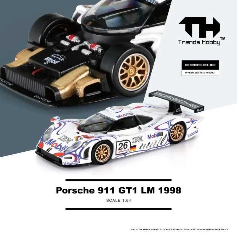 Trends Hobby 164 Porsche 911 GT1 LM 1998 Alloy Diecast Car Model Toy Collectible D260317