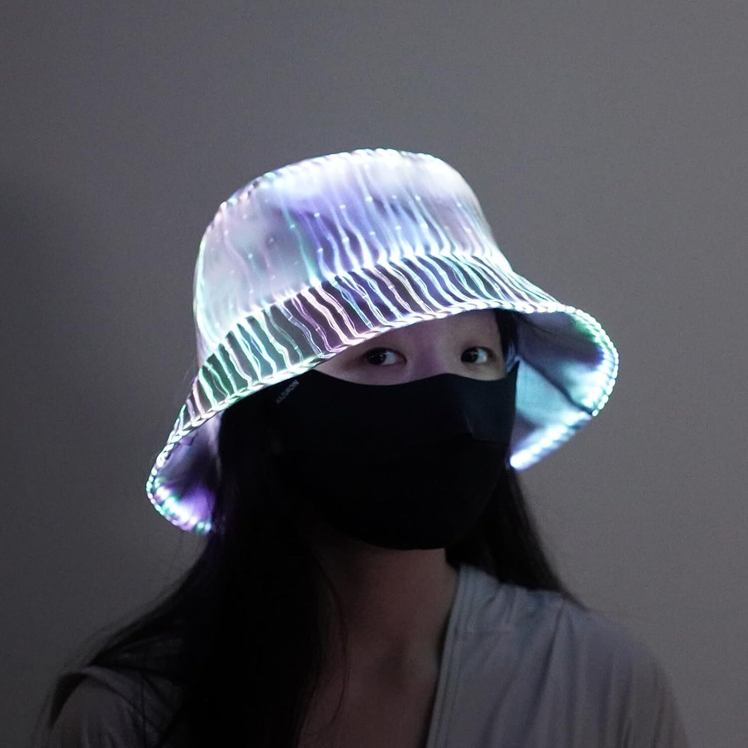 LED Light Up Hats Waterproof LED Hats Fiber Optic Light-Up Boater Hats Fashionable Multicolored Boater Hats Party Hats