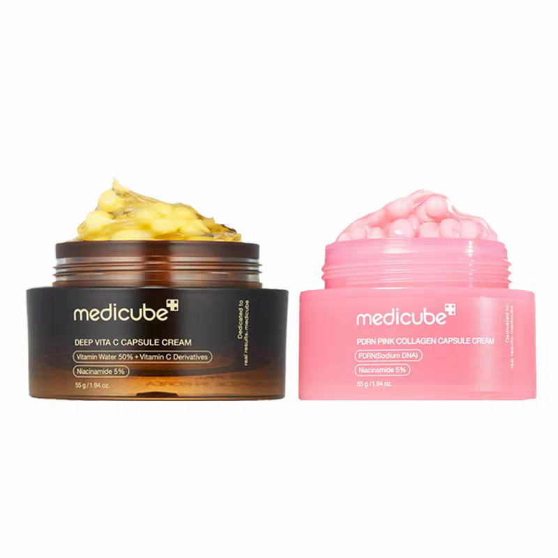 Medicube Deep Vita C Capsule Pdrn Pink Collagen Capsule Cream 55g Moisturizing Hydrating And Brightening Skin High Quality