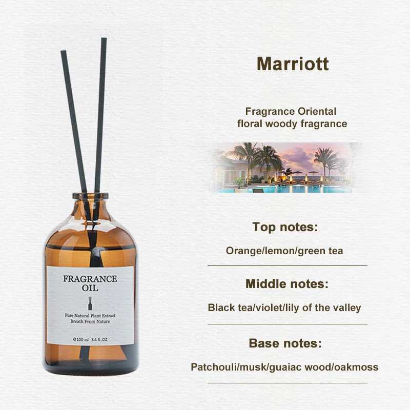 100ml Hotel Aromatherapy Essential Oil White Tea Rose Bedroom Lasting Fragrance Freesia Bathroom Deodorizes Reed Diffuser D260317