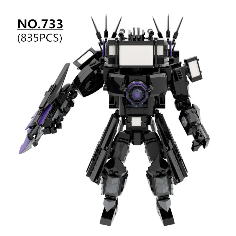 835pcsset Skibidi Toilet Giant Version Upgraded Titan TV Man Building Blocks DIY Assembled Bricks Toys For Boys Christmas Gifts 260317